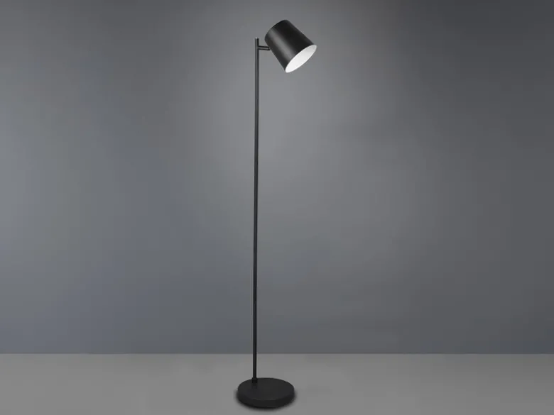 Kleine Akku Stehlampe BLAKE kabellos - dimmbar, Metall Schwarz, Höhe 125cm