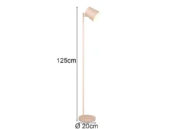 Kleine Akku Stehlampe BLAKE kabellos - dimmbar, Metall Beige, Höhe 125cm