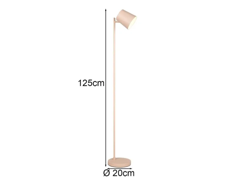 Kleine Akku Stehlampe BLAKE kabellos - dimmbar, Metall Beige, Höhe 125cm