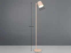 Kleine Akku Stehlampe BLAKE kabellos - dimmbar, Metall Beige, Höhe 125cm