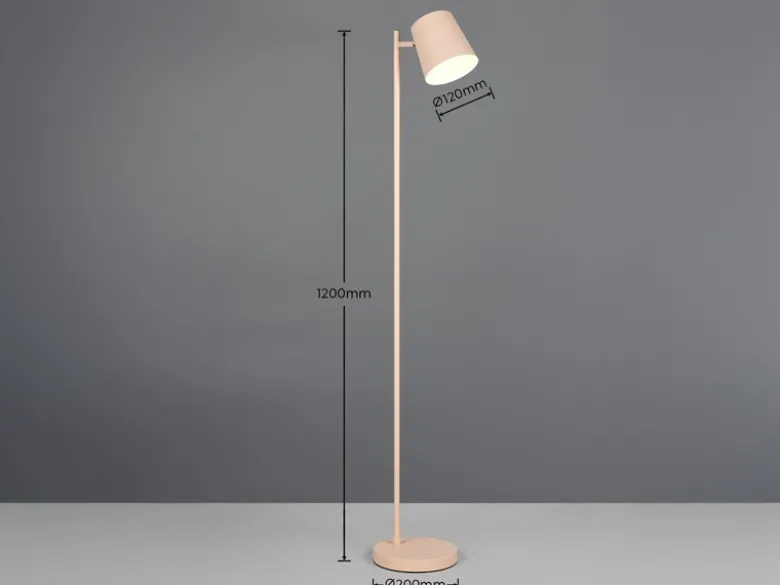 Kleine Akku Stehlampe BLAKE kabellos - dimmbar, Metall Beige, Höhe 125cm