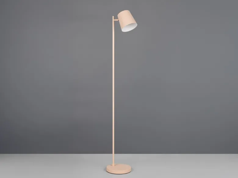 Kleine Akku Stehlampe BLAKE kabellos - dimmbar, Metall Beige, Höhe 125cm