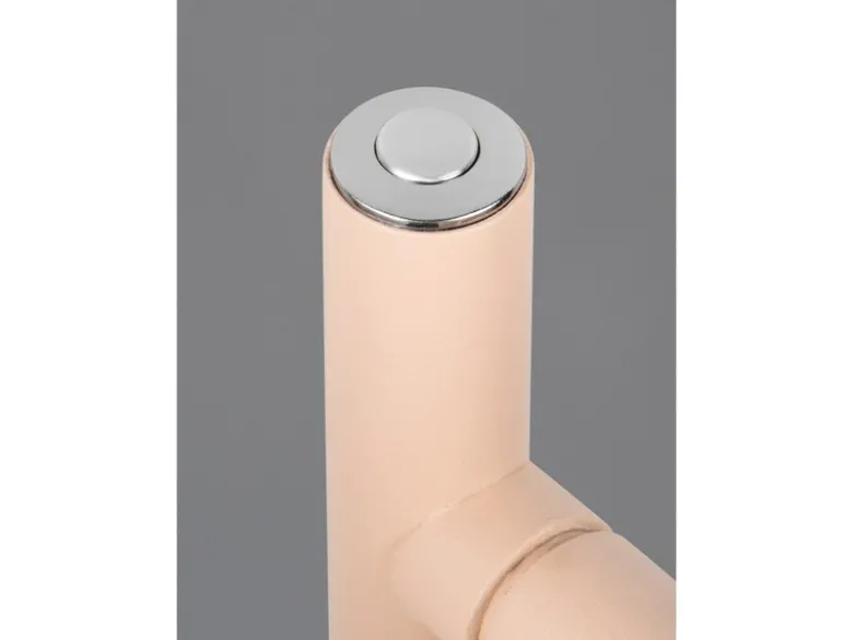 Kleine Akku Stehlampe BLAKE kabellos - dimmbar, Metall Beige, Höhe 125cm