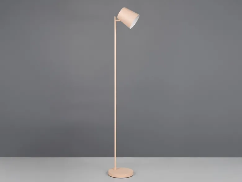 Kleine Akku Stehlampe BLAKE kabellos - dimmbar, Metall Beige, Höhe 125cm