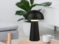 Kleine Akku Tischleuchte LENNON per USB aufladbar Schwarz, Höhe 21cm