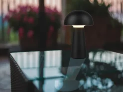 Kleine Akku Tischleuchte LENNON per USB aufladbar Schwarz, Höhe 21cm