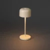 Kleine Akku Tischleuchte LILLE per USB aufladbar, Beige Höhe 20cm