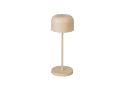 Kleine Akku Tischleuchte LILLE per USB aufladbar, Beige Höhe 20cm