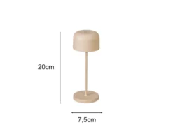 Kleine Akku Tischleuchte LILLE per USB aufladbar, Beige Höhe 20cm