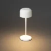 Kleine Akku Tischleuchte LILLE per USB aufladbar, Weiß Höhe 20cm