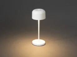Kleine Akku Tischleuchte LILLE per USB aufladbar, Weiß Höhe 20cm