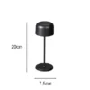 Kleine Akku Tischleuchte LILLE per USB aufladbar, Schwarz Höhe 20cm