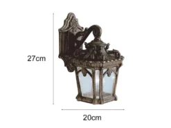 Kleine antike Außenwandleuchte TOURNAI hängend Bronzefarbig, Höhe 27cm