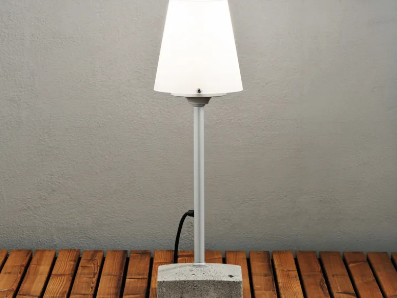 Kleine Außenstehleuchte / Bodenleuchte LUCCA aus Aluminium, Höhe 59cm, Weiß
