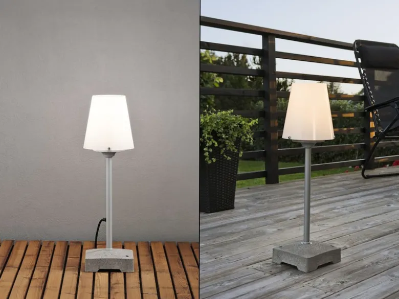 Kleine Außenstehleuchte / Bodenleuchte LUCCA aus Aluminium, Höhe 59cm, Weiß