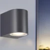 Kleine Außenwandleuchte AVA aus Aluminium Anthrazit, Höhe 8cm
