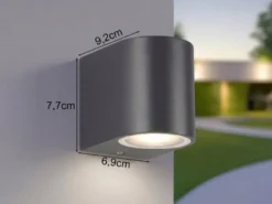 Kleine Außenwandleuchte AVA aus Aluminium Anthrazit, Höhe 8cm