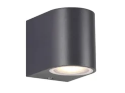 Kleine Außenwandleuchte AVA aus Aluminium Anthrazit, Höhe 8cm