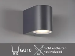 Kleine Außenwandleuchte AVA aus Aluminium Anthrazit, Höhe 8cm