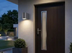 Kleine Außenwandleuchte AVA aus Aluminium Anthrazit, Höhe 8cm