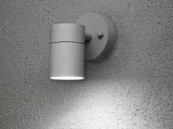 Kleine Außenwandleuchte MODENA Downlight, Höhe 9cm, Aluminium Grau