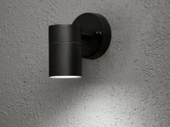 Kleine Außenwandleuchte MODENA Downlight, Höhe 9cm, Aluminium Schwarz