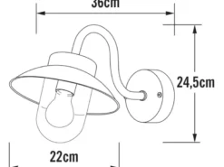Kleine Außenwandleuchte VEGA aus Aluminium Weiß, Höhe 24cm