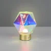 Kleine ausgefallene Akku Tischlampe STAVRO USB aufladbar, Glas bunt, Höhe 17,5cm