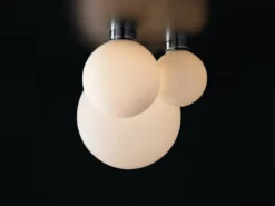 Kleine Deckenleuchte CITY 1 flammig Glaskugel Opal Weiß, Ø 20cm