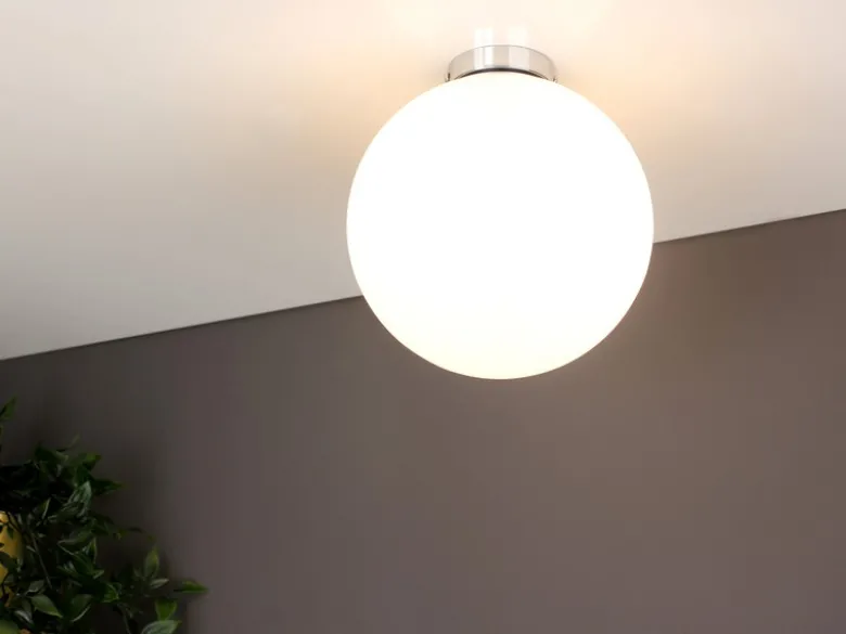 Kleine Deckenleuchte CITY 1 flammig Glaskugel Opal Weiß, Ø 15cm