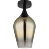 Kleine Deckenleuchte LAVUS mit Glas Lampenschirm Gold, Ø 15cm