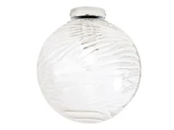 Kleine Deckenleuchte NEREIDE Glaskugel Wellenmuster Transparent, Ø 30cm