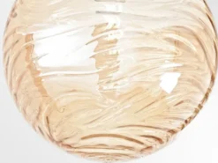Kleine Deckenleuchte NEREIDE Glaskugel Wellenmuster Champagner, Ø 25cm