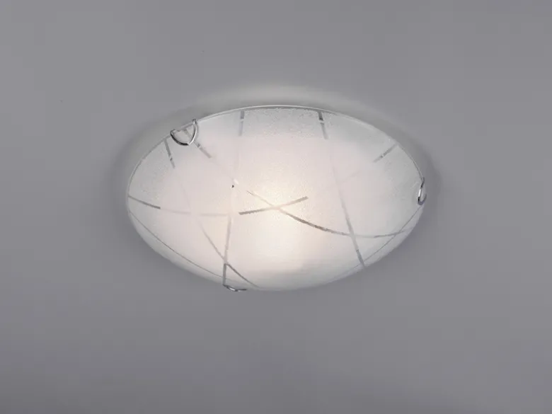 Kleine Deckenschale SANDRINA Glas Lampenschirm mit Streifendekor Ø 30cm