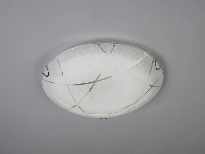 Kleine Deckenschale SANDRINA Glas Lampenschirm mit Streifendekor Ø 30cm