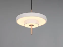 Kleine dimmbare LED Pendelleuchte KEATON im modernen Design, Hellgrau Ø 20cm