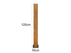 Kleine dimmbare LED Stehleuchte mit Naturholz, Höhe 120cm