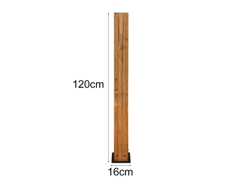 Kleine dimmbare LED Stehleuchte mit Naturholz, Höhe 120cm