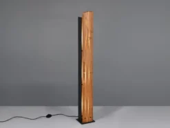 Kleine dimmbare LED Stehleuchte mit Naturholz, Höhe 120cm