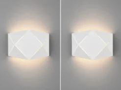 Kleine geometrische LED Wandlampen 2er SET mit Lasercut Muster, Breite 18cm