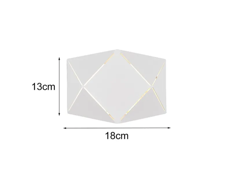 Kleine geometrische LED Wandlampen 2er SET mit Lasercut Muster, Breite 18cm