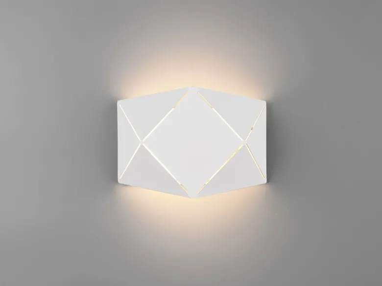 Kleine geometrische LED Wandlampen 2er SET mit Lasercut Muster, Breite 18cm