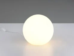 Kleine Glas Kugel Tischlampe PINGPONG Weiß Ø 20cm
