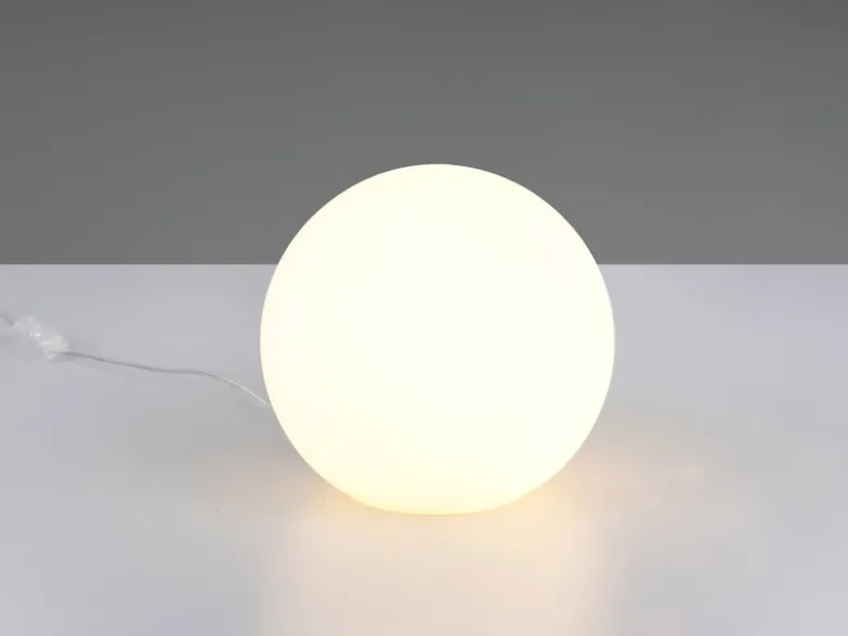 Kleine Glas Kugel Tischlampe PINGPONG Weiß Ø 20cm