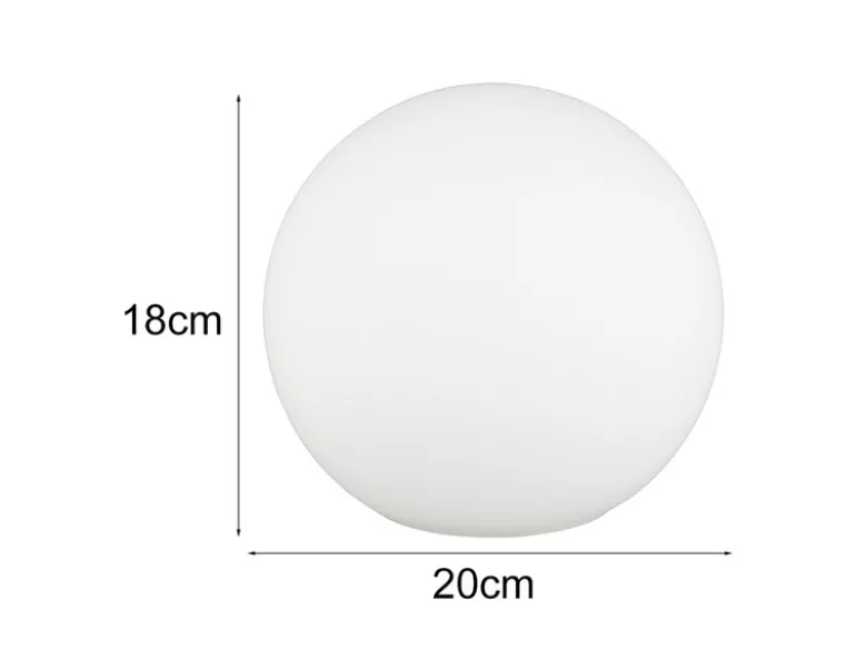 Kleine Glas Kugel Tischlampe PINGPONG Weiß Ø 20cm