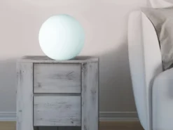 Kleine Glas Kugel Tischlampe PINGPONG Weiß Ø 20cm