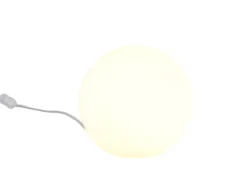 Kleine Glas Kugel Tischlampe PINGPONG Weiß Ø 20cm