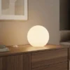 Kleine Glas Kugel Tischlampe Weiß Ø 20cm inkl. E27 LED