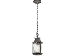 Kleine Industrial Pendelleuchte ASHLAND BAY für Innen & Außen, Anthrazit Ø15cm