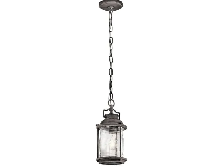 Kleine Industrial Pendelleuchte ASHLAND BAY für Innen & Außen, Anthrazit Ø15cm